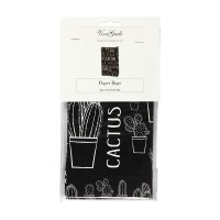 Gift bags "Cactus" 21 x12 x 6 cm block bottom bag - 8 pcs/pack