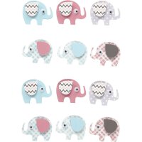 3D sticker "Elephants", stickers made of thick paper 12 pieces/ pack