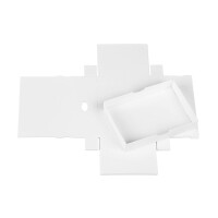 Folding box with lid, 10 x 14 x 2.5 cm, white, recycled cardboard - 10 boxes/set