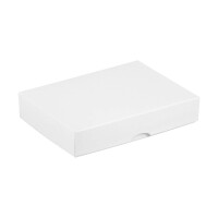 Faltschachtel mit Deckel, 10 x 14 x 2,5 cm, Weiß, Recyclingkarton - 10er Set