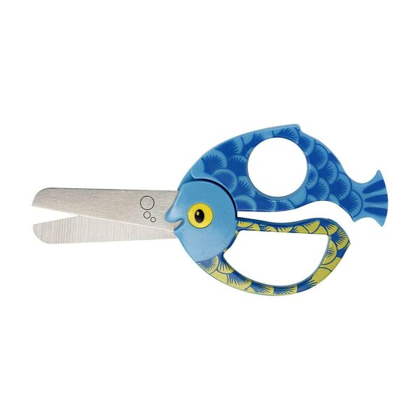 Childrens scissors with fish motif 13 cm, small universal craft scissors