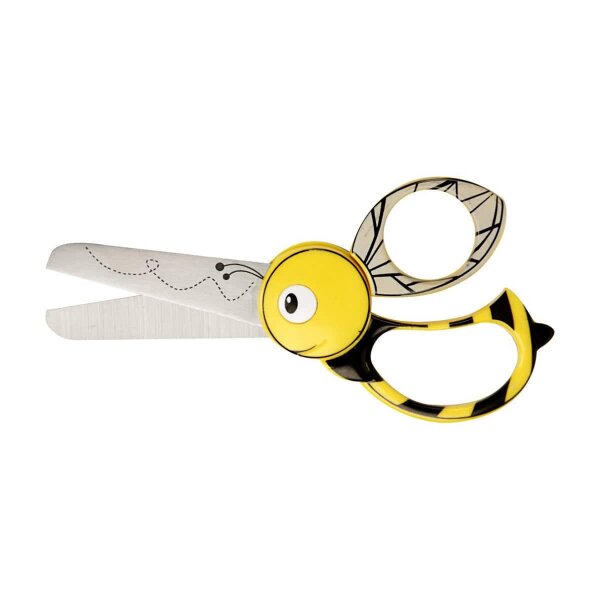 Childrens scissors with bee, 13 cm, small universal craft scissors