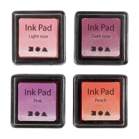 Stamp Pad Set 4 Colours Pink, Dark Rose, Light Rose, Orange