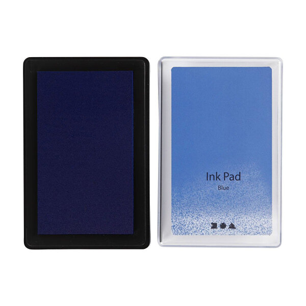 Stamp pad blue, size 9 x 6 cm, height 2 cm, acid-free