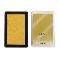 Stamp pad gold, size 9 x 6 cm, height 2 cm, acid-free
