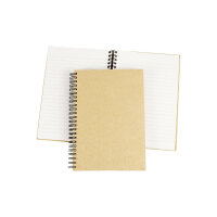 Notebook with spiral binding, A5 kraft cardboard, 80 sheets, lined