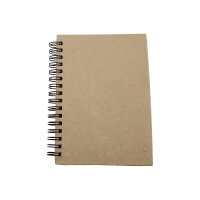 Notebook with spiral binding, A6 kraft cardboard, 80 sheets, lined