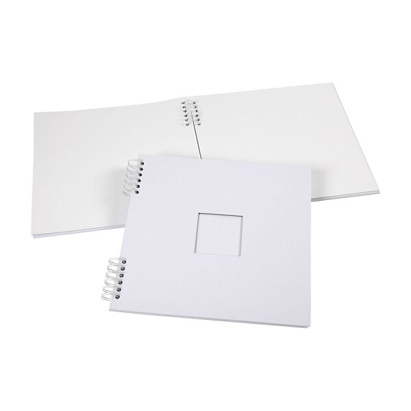 Scrapbook with window 30,5 x 30,5 cm white, 20 sheets of white carton
