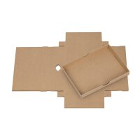 Folding box C6, 16.8 x 12 x 2 cm, Brown, Lid, Jade kraft cardboard - Set of 10