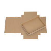 Folding box C6, 16.8 x 12 x 2 cm, Brown, Lid, Jade kraft cardboard - Set of 10