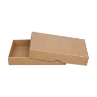 Folding box 20.5 x 20.5 x 2.5 cm, brown, with lid, jade...
