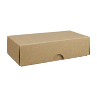 Folding box 5.4 x 10.5 x 2.5 cm, brown, with lid, jade cardboard - 10 boxes/set