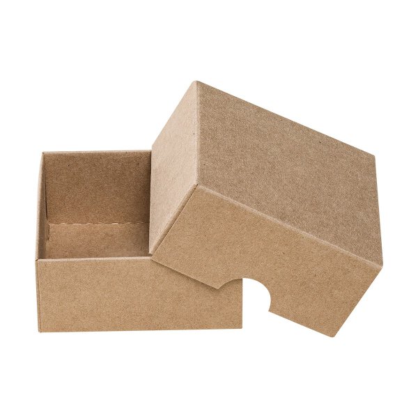Folding box 6 x 6.5 x 3 cm, brown, with lid, jade kraftcardboard - 10 boxes/set