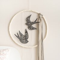 Deco Birds Black, filigree paper decoration, waterproof Set/ 2 pieces