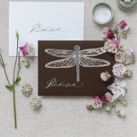 Decorative dragonflies silver, filigree paper decoration, waterproof set/ 3 pieces