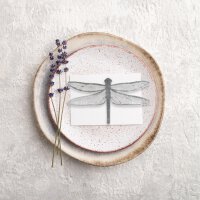 Decorative dragonflies silver, filigree paper decoration, waterproof set/ 3 pieces