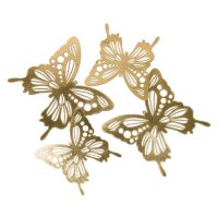 Deko-Schmetterlinge Gold,  filigrane Papierdeko, wasserfest - 4 Stück/Set
