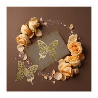 Decorative butterflies gold, filigree paper decoration,...