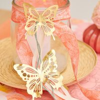 Decorative butterflies gold, filigree paper decoration, waterproof set/4 pieces