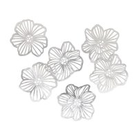 Deco flowers silver, filigree paper decoration,...