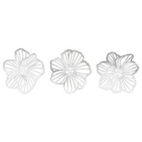 Deko-Blüten Silber,  filigrane Papierdeko, wasserfest - 6 Stück/Set