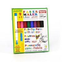 Fibre-tip pens 9+1, incl. eraser pen - 9 colours - ÖKO-TEST "very good"