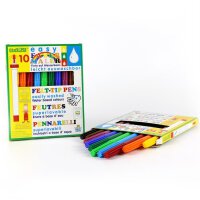 easy fibre-tip pens, 4 mm, easy to wash out - 10 colours
