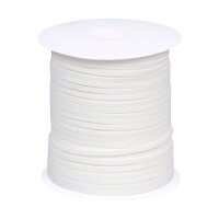 White decorative leather-look cord, decorative ribbon, 3 mm x 45 m, roll