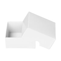 Folding box 6 x 6.5 x 3 cm, white, lid, chromo cardboard...