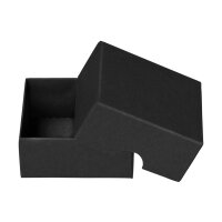 Folding box 6 x 6.5 x 3 cm, black, lid, recycled...
