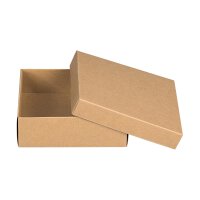Folding box 15.5 x 15.5 x 5 cm, brown, lid, kraft...