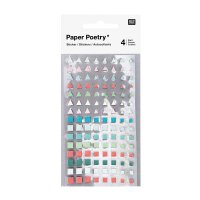 Stickers, squares and rectangles, 4 sheets, labels