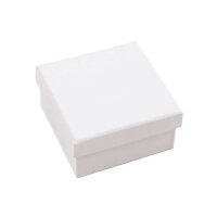 Schachtel aus Pappmaché 14 x 14  x 7 cm, Weiß, FSC recycled