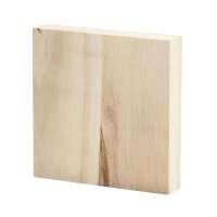 Wooden panel, 9.6 x 9.6 cm, thickness 20 mm, emperor tree...