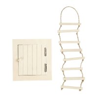 Wooden roof hatch and rope ladder, accessories for...