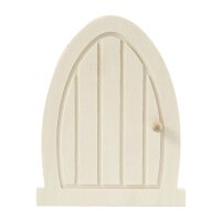 Ovale Tür aus Holz, Zubehör für Miniaturwelten und Puppenhäuser