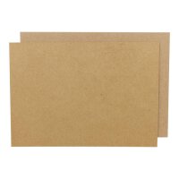 25 x A6 card, kraft cardboard 225 g/m², brown, unprinted