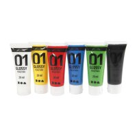 A-Color water-based acrylic paint, glossy, 6 standard...