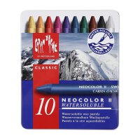 Neocolor II, watercolor crayon, 10 colors water-soluble...