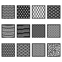 Stencil set with 12 different patterns - set of 12