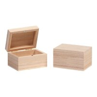Holzbox 75 x 55 x 45 mm, mit Klappdeckel, Holzschachtel,...