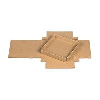 Faltschachtel 10,4 x 10,4 x 5,0 cm, Braun, Deckel, Jade Kraftkarton - 10er Set