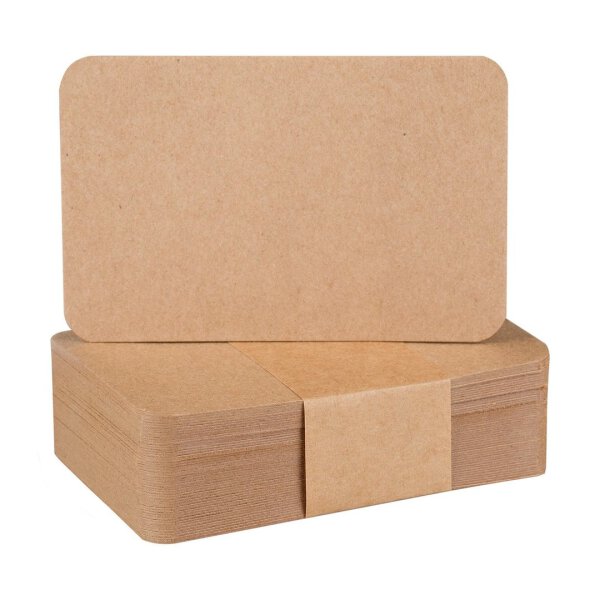 Business cards rounded 8,5 x 5,5 cm, kraft cardboard 244 g/m², unprinted - 50 pcs/pack