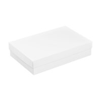 Folding box 15,5 x 23,5 x 5 cm, white, with lid, premium...