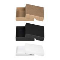 Folding box 8 x 8 x 2 cm, Brown, Black, White, with lid,...