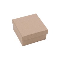 Schachtel aus Pappmaché quadratisch, naturbraun,...