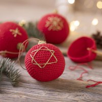Creative set crochet Christmas baubles