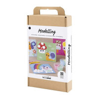 Creative set modeling pictures with modelling clay