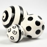 Bastelkugeln, 5 cm, 4 Stück, Deko-Ball, Kugeln aus gepresster Baumwollwatte mit halbem Bohrloch