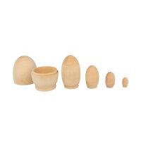Wooden egg craft accessories, wooden nesting dolls, matryoshka for decorating, set of 5